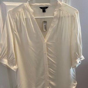 V-neck button down dress shirt
